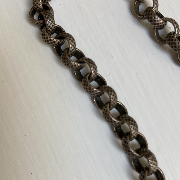 Amulet Pendant Necklace, Lucite Turquoise beads, silver plated box chain - Picture 8 of 10